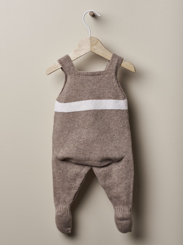 Knitted wool dungarees