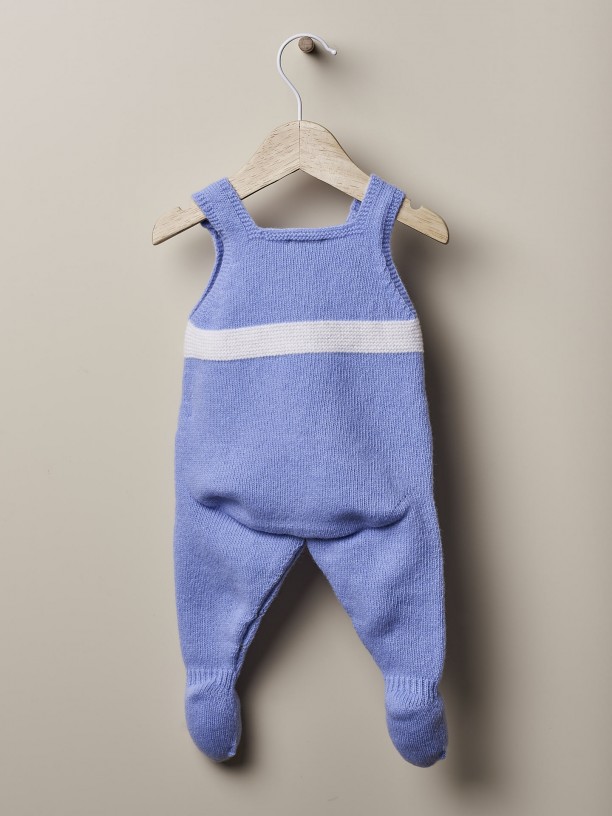 Knitted wool dungarees