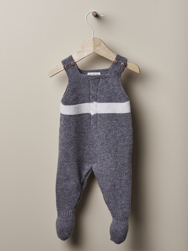 Knitted wool dungarees