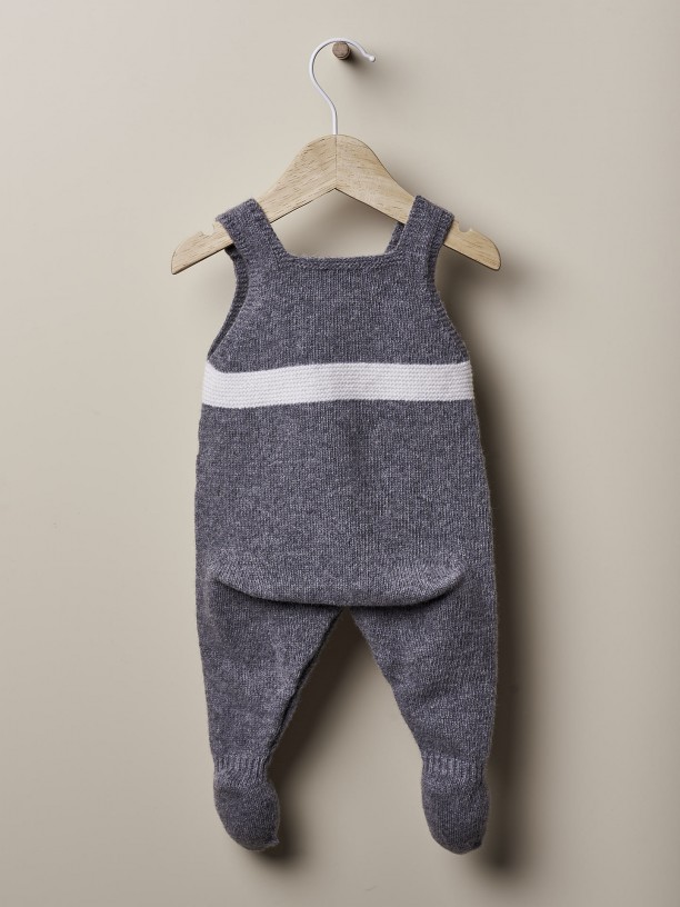 Knitted wool dungarees