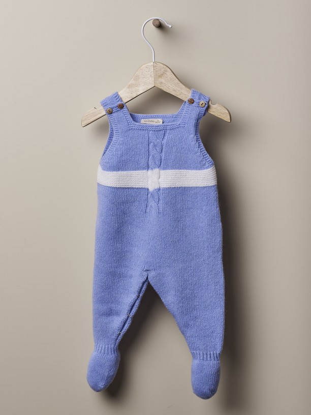 Knitted wool dungarees