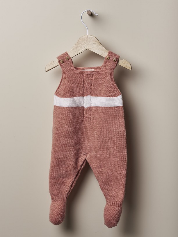 Knitted wool dungarees