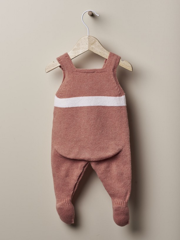 Knitted wool dungarees