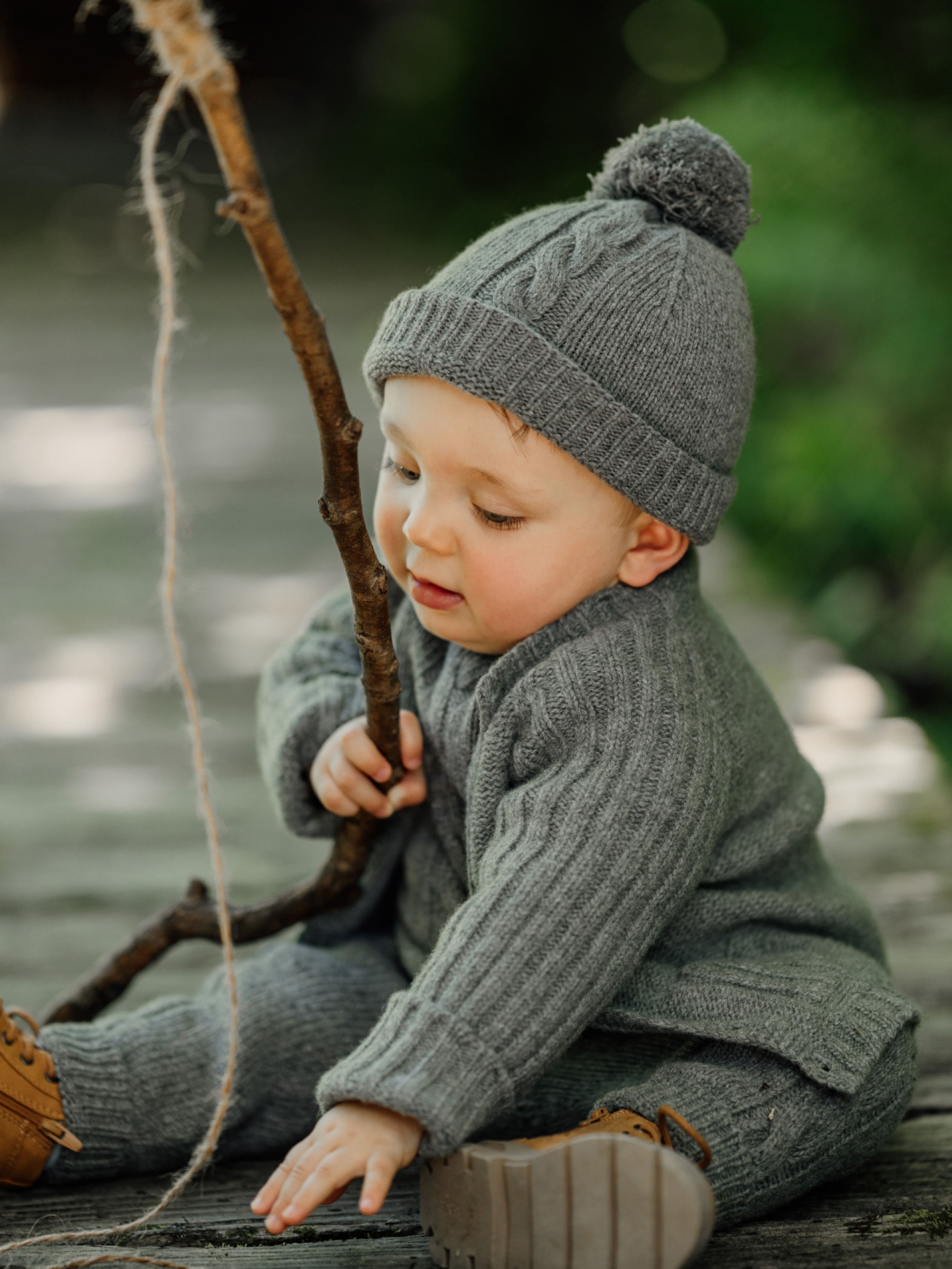 Calças tricotadas lã