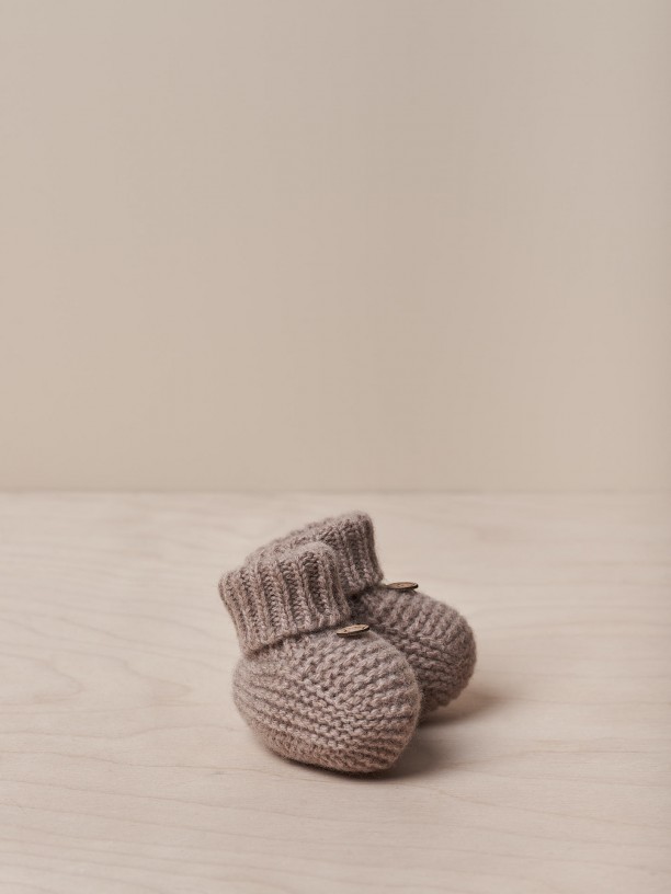 Knitted wool booties