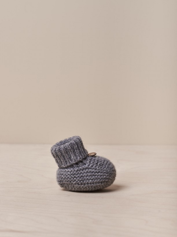 Knitted wool booties