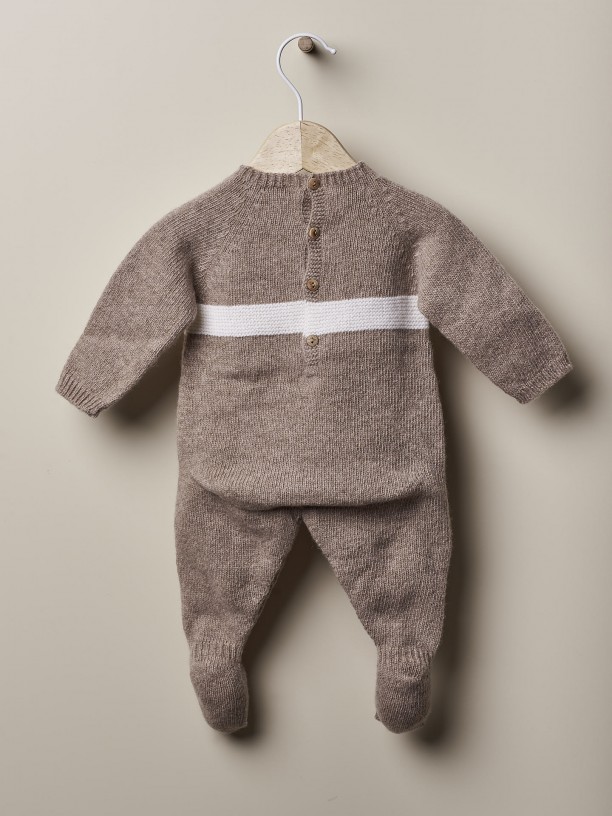 Knitted wool babygrow