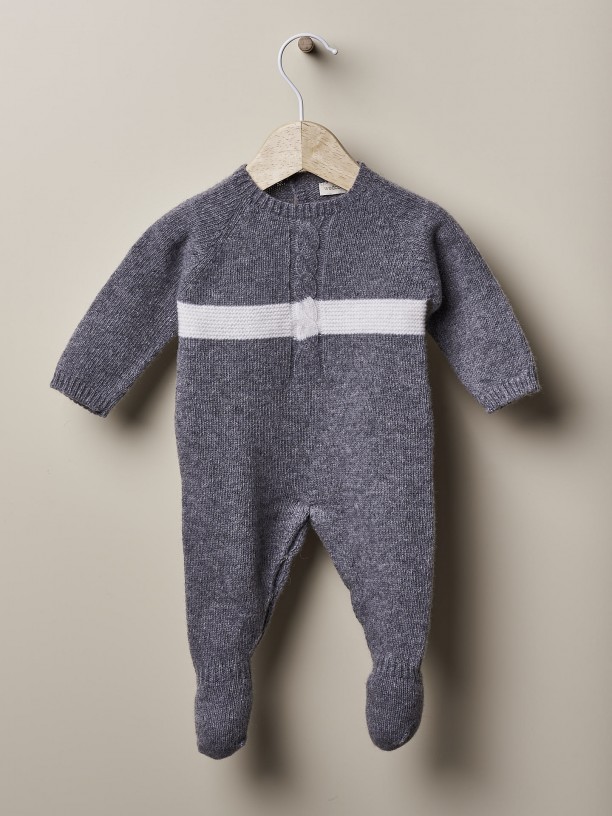 Knitted wool babygrow