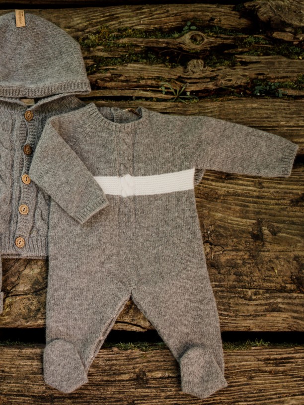 Knitted wool babygrow