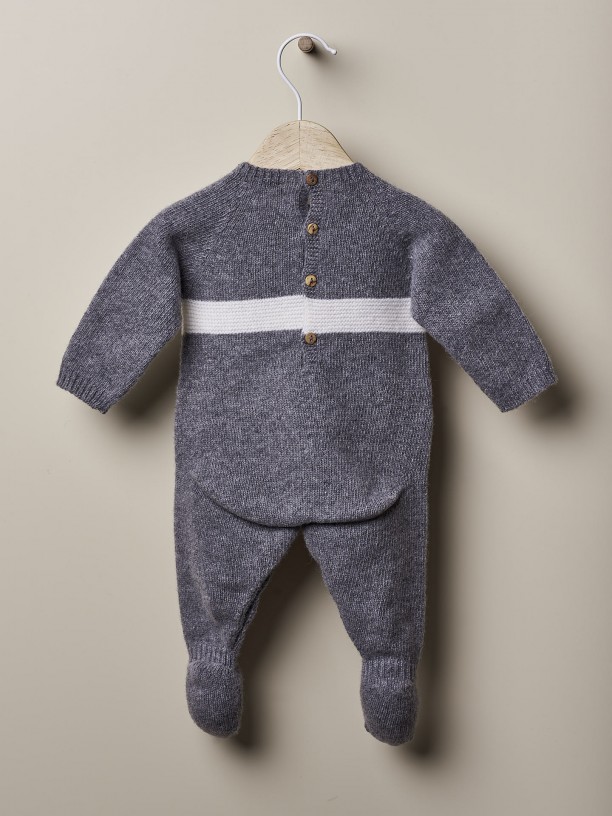 Knitted wool babygrow