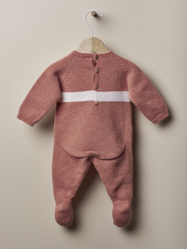 Knitted wool babygrow