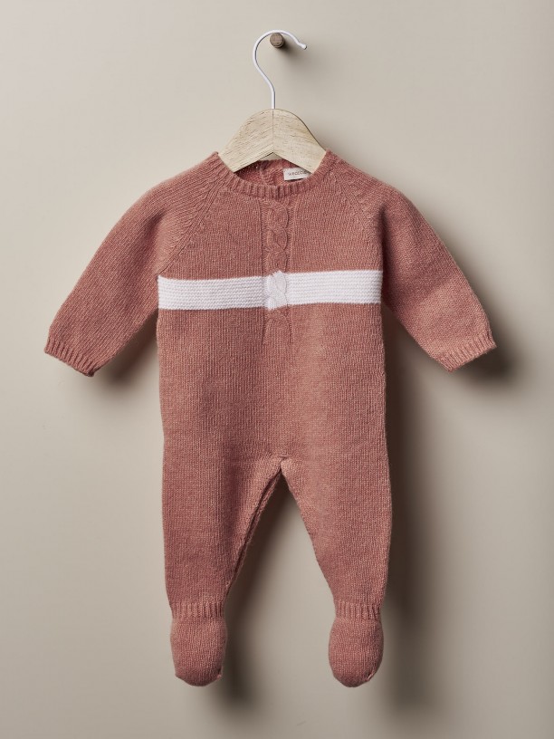 Knitted wool babygrow