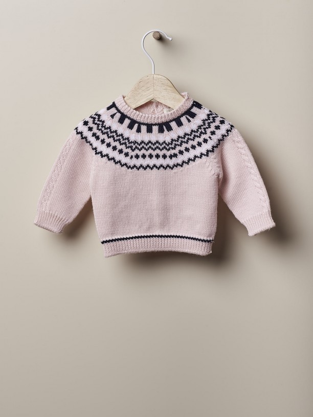 Knitted jacquard sweater