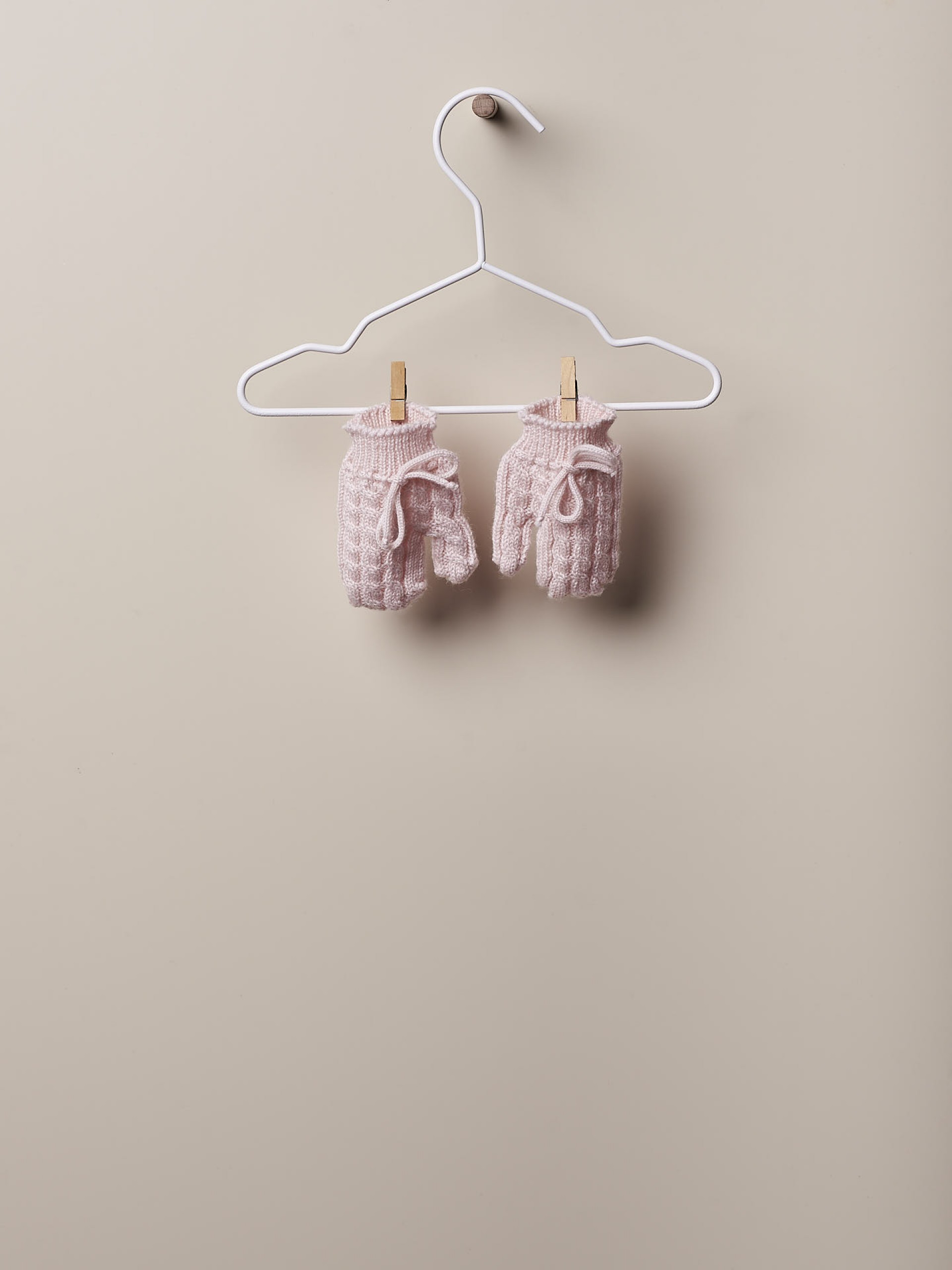 Knitted wool mittens