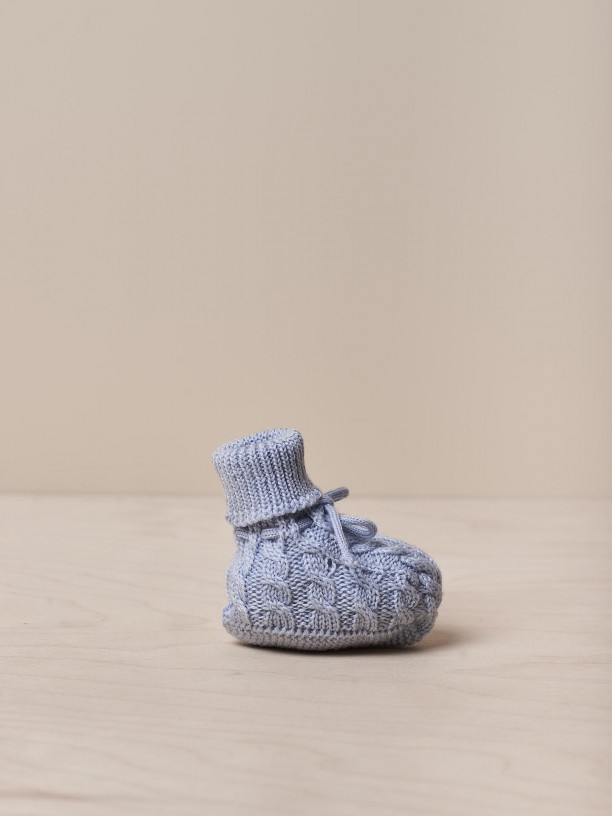 Knitted wool booties