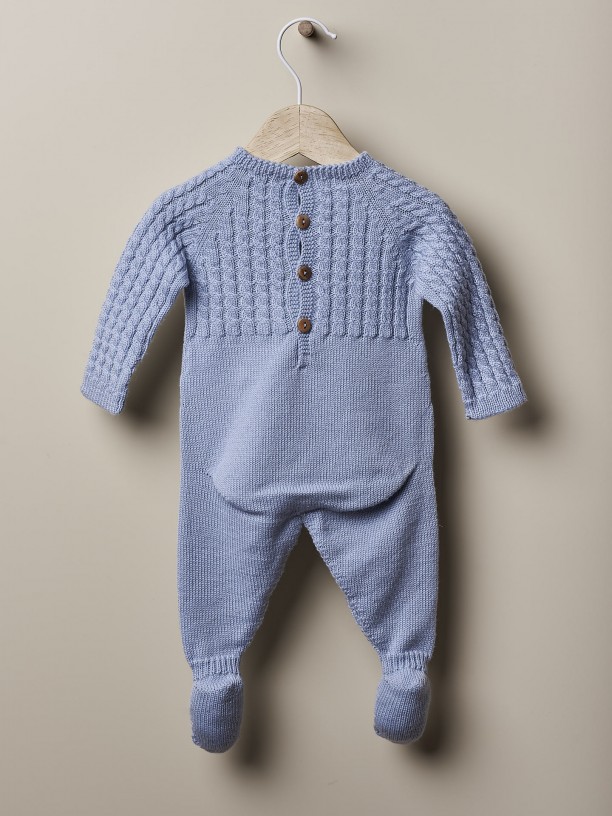 Knitted wool babygrow