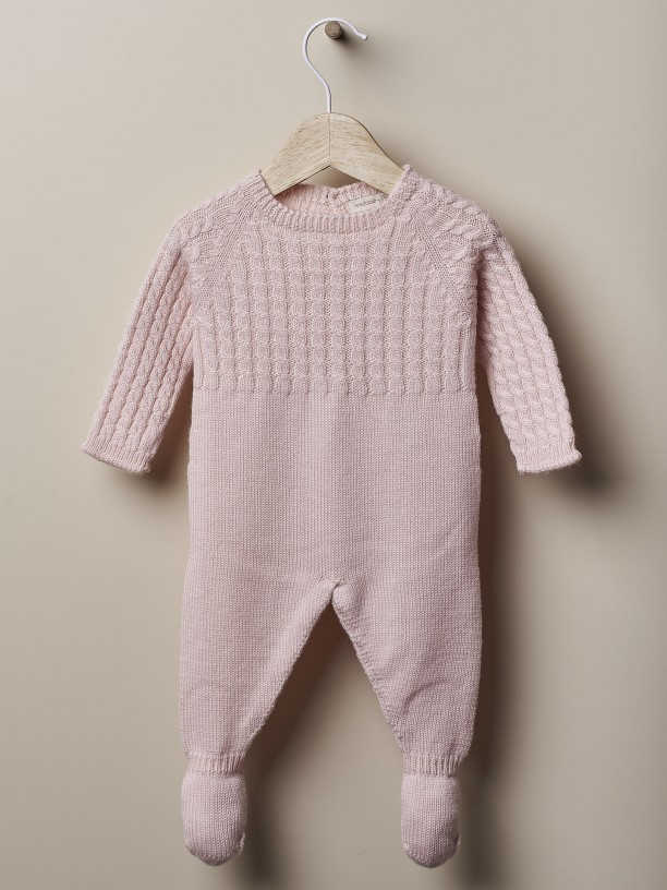 Knitted wool babygrow