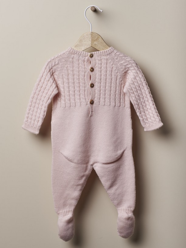 Knitted wool babygrow