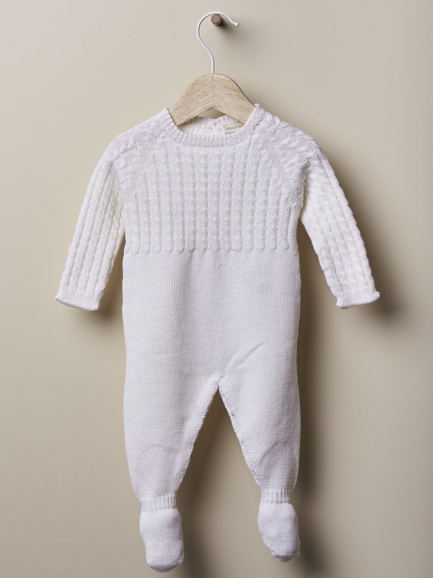 Knitted wool babygrow