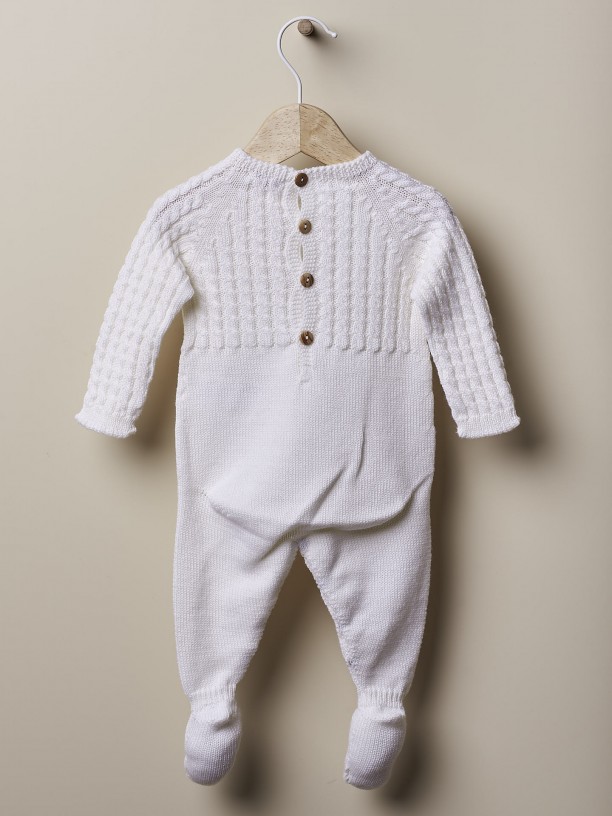 Knitted wool babygrow