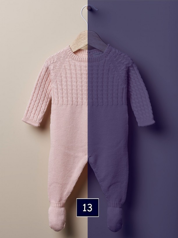 Knitted wool babygrow