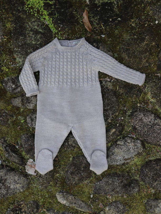 Knitted wool babygrow