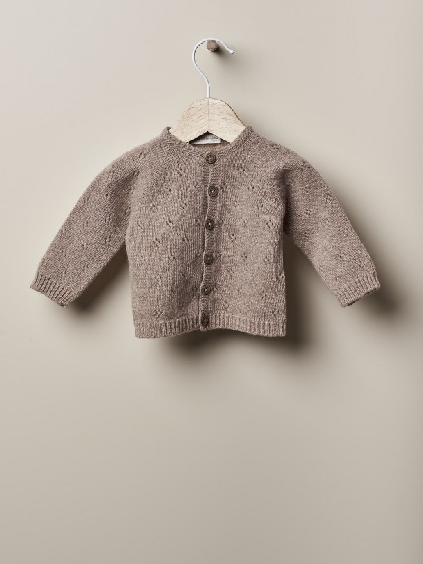 Knitted wool cardigan