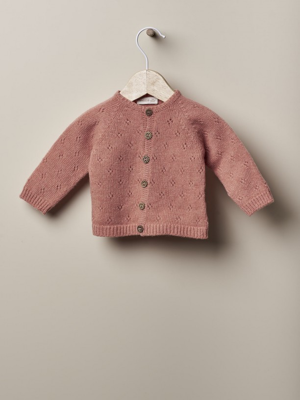 Knitted wool cardigan