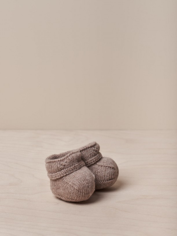 Knitted wool booties