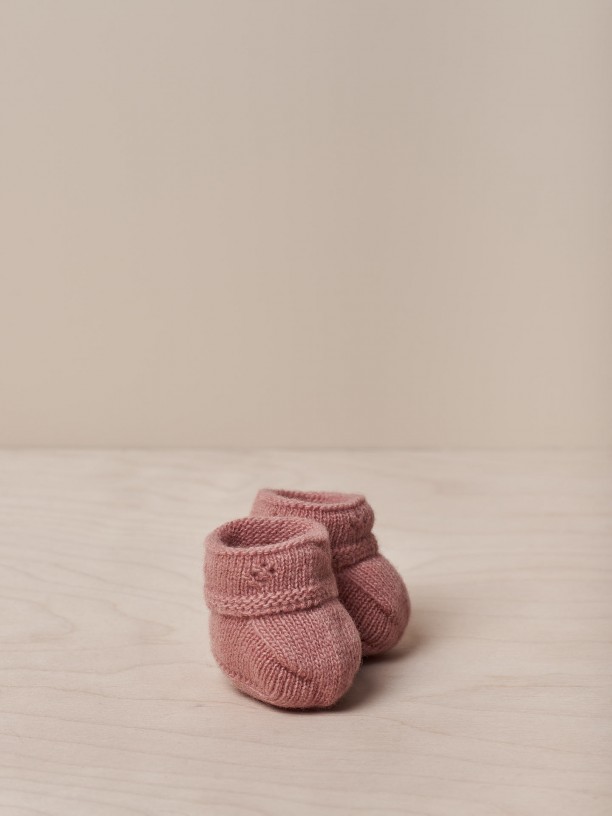 Knitted wool booties