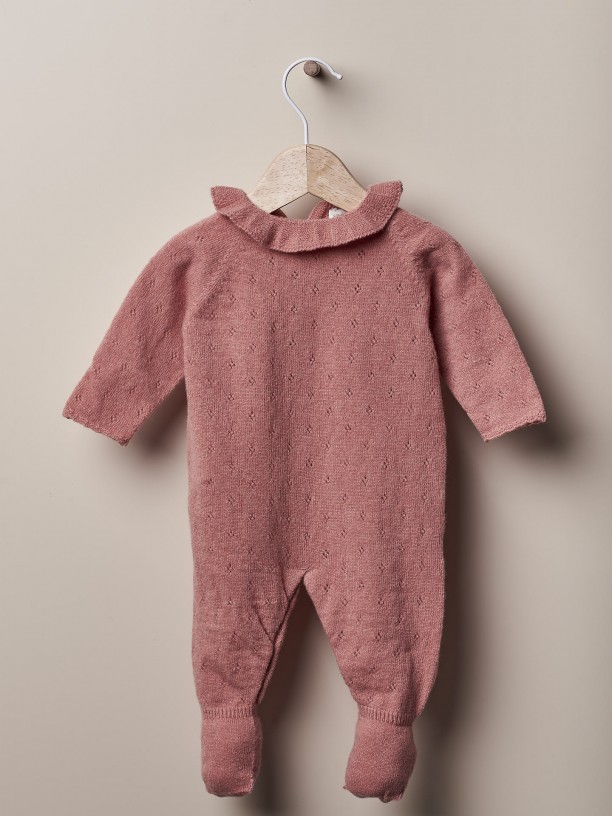 Knitted wool babygrow