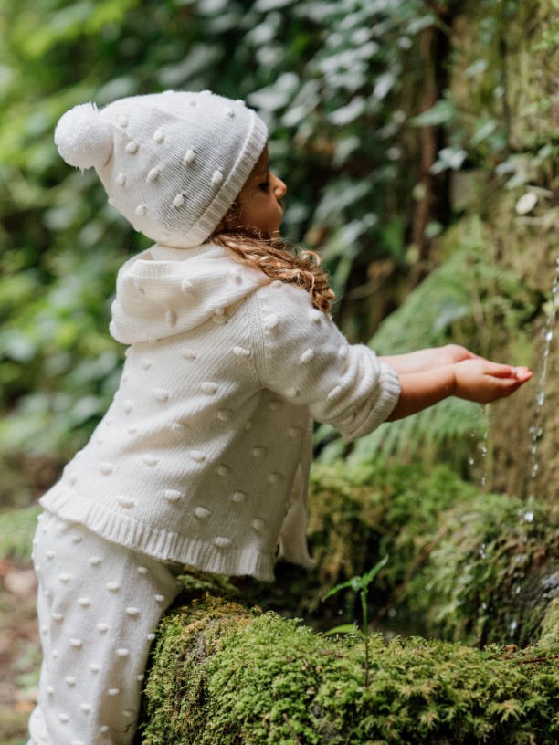 Knitted hooded cardigan