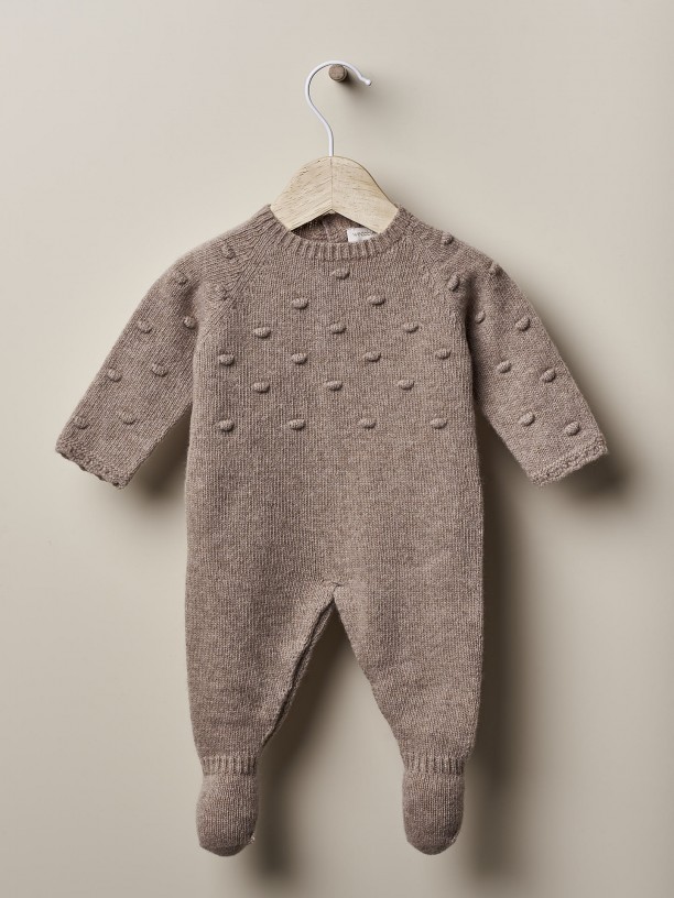 Knitted wool babygrow