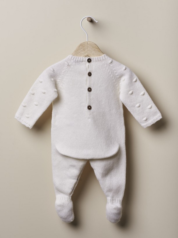 Knitted wool babygrow