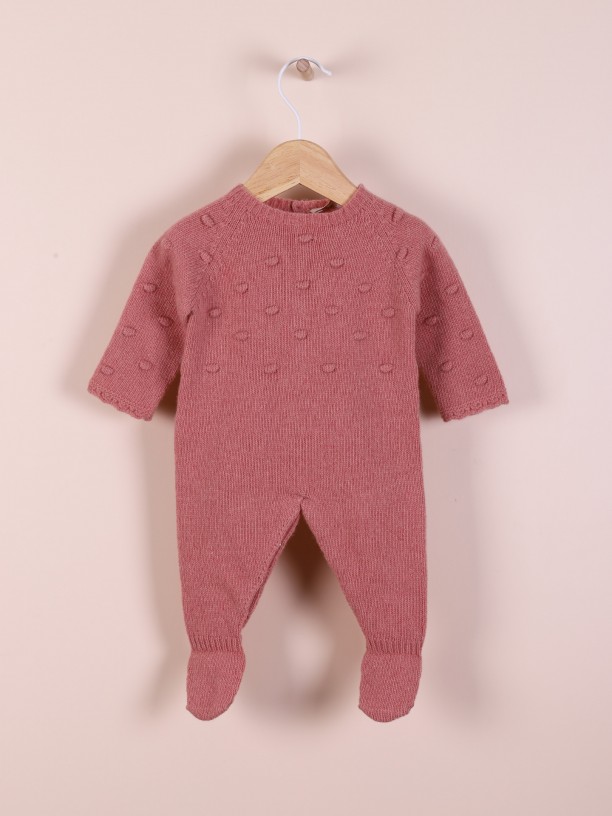 Knitted wool babygrow