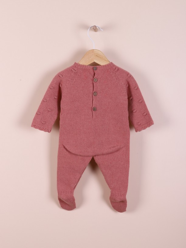 Knitted wool babygrow