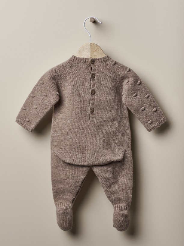 Knitted wool babygrow