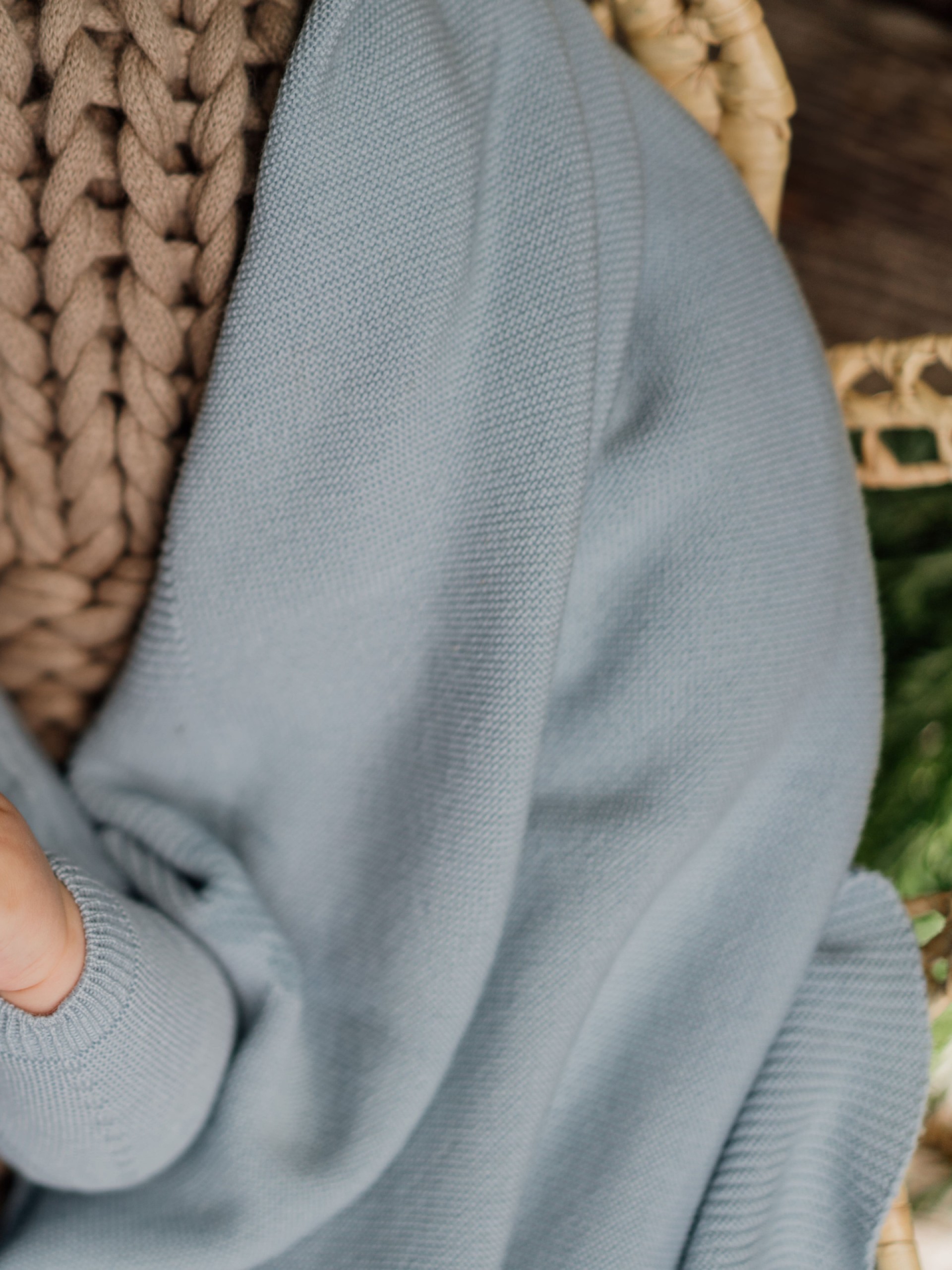 Knitted wool blanket