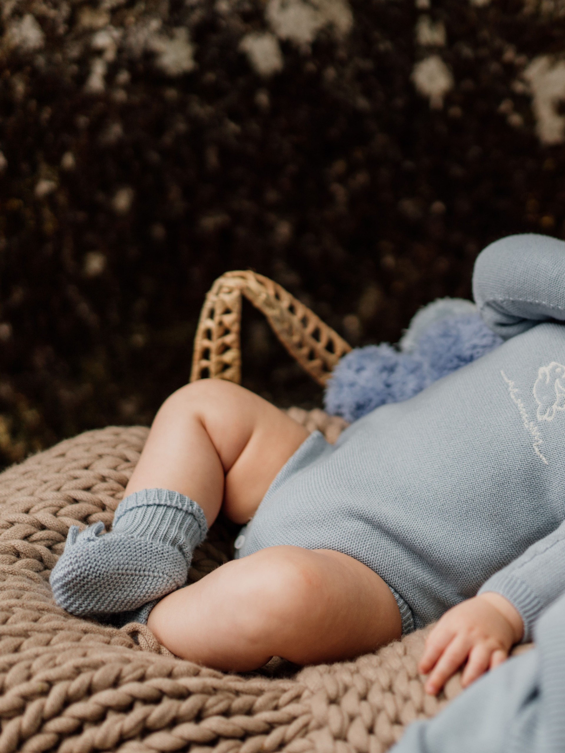 Carapins tricotados de lã