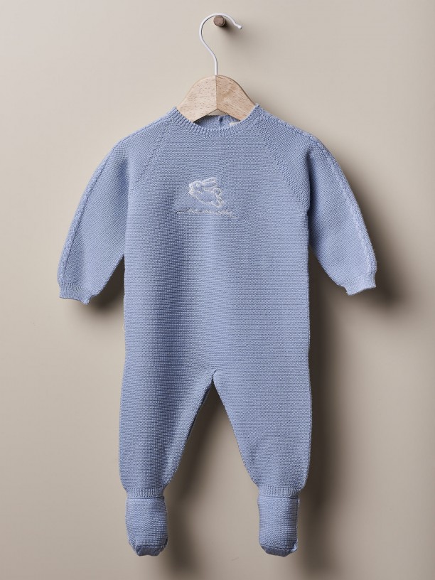 Knitted wool babygrow