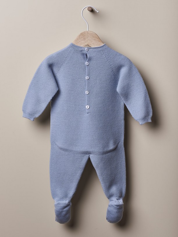 Knitted wool babygrow