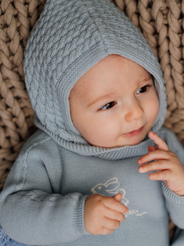 Knitted wool babygrow