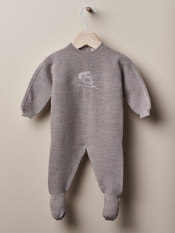 Knitted wool babygrow