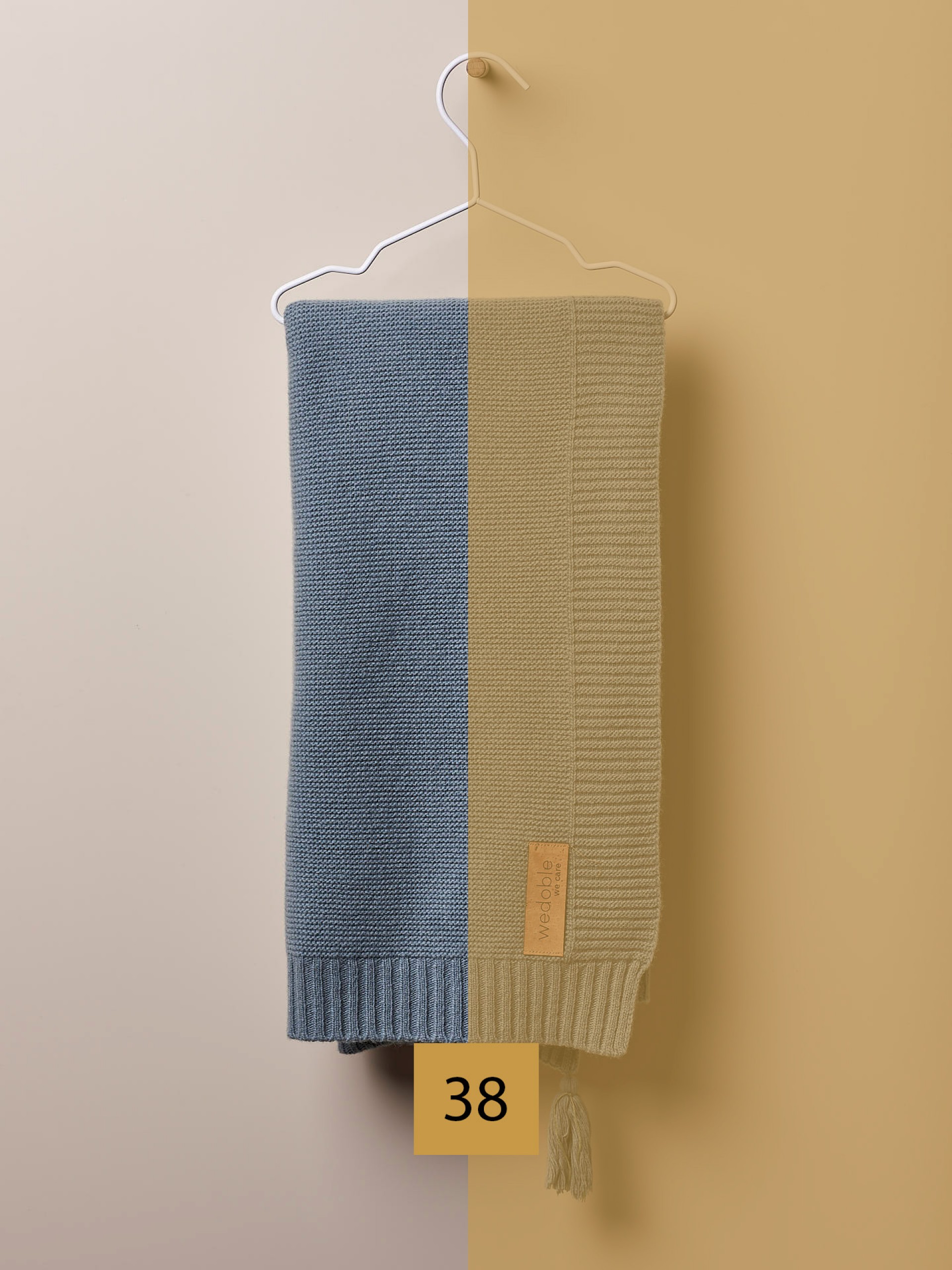 Manta tricotada de lã