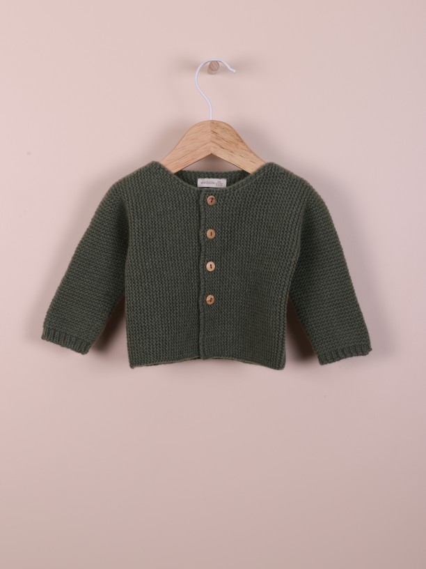 Knitted wool cardigan