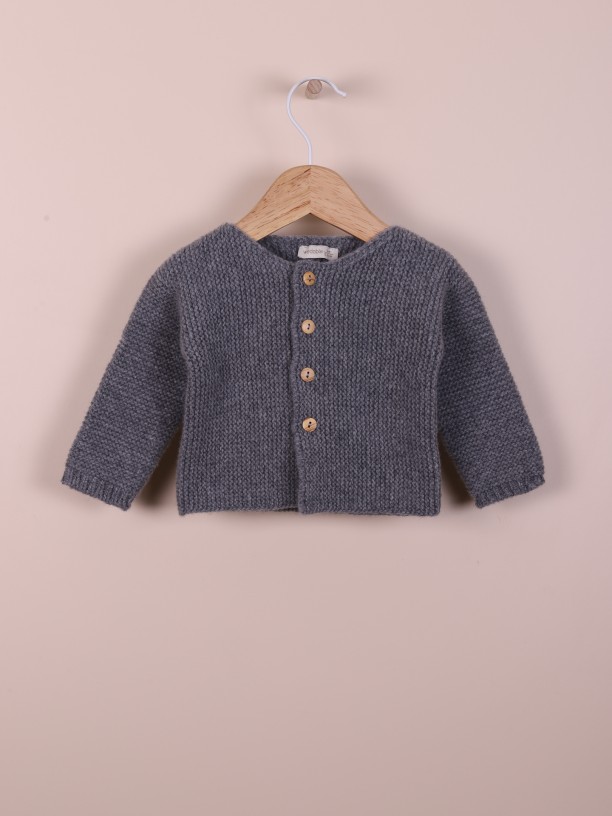 Knitted wool cardigan