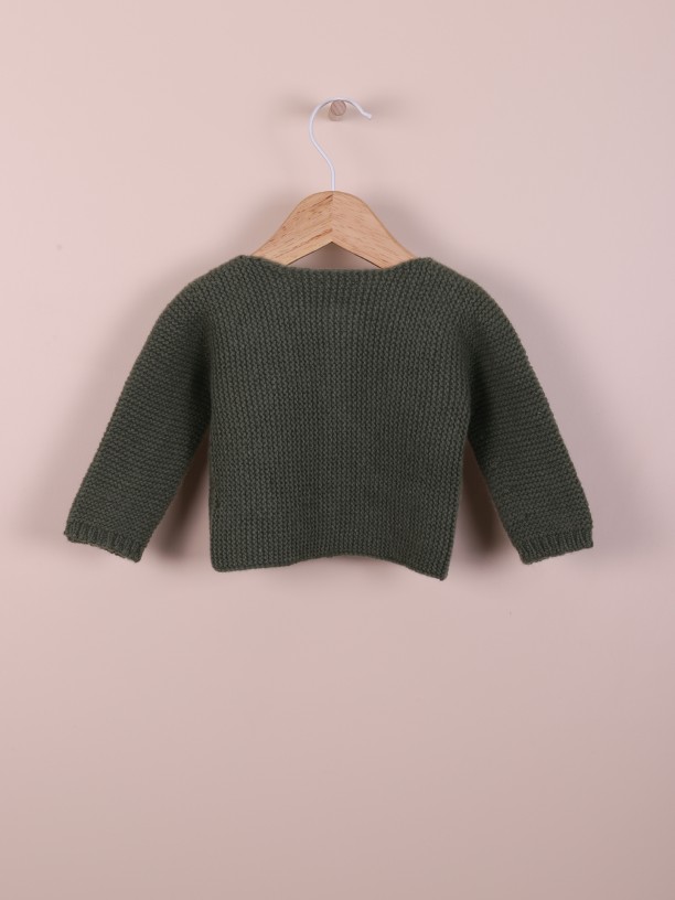 Knitted wool cardigan