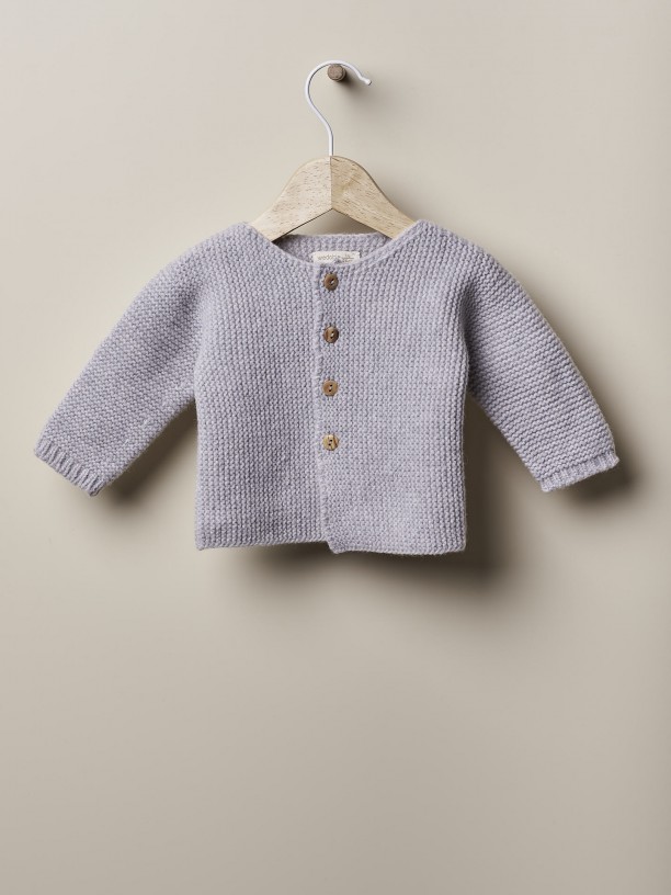 Knitted wool cardigan