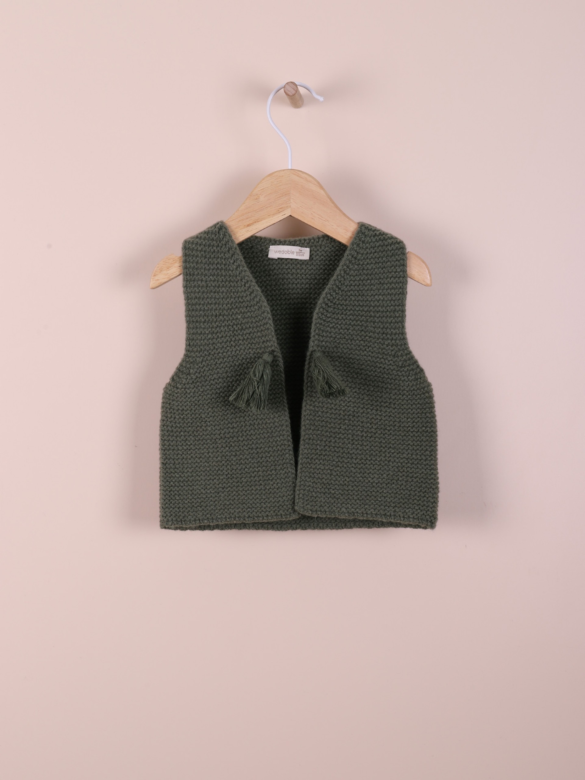 Colete tricotado de lã