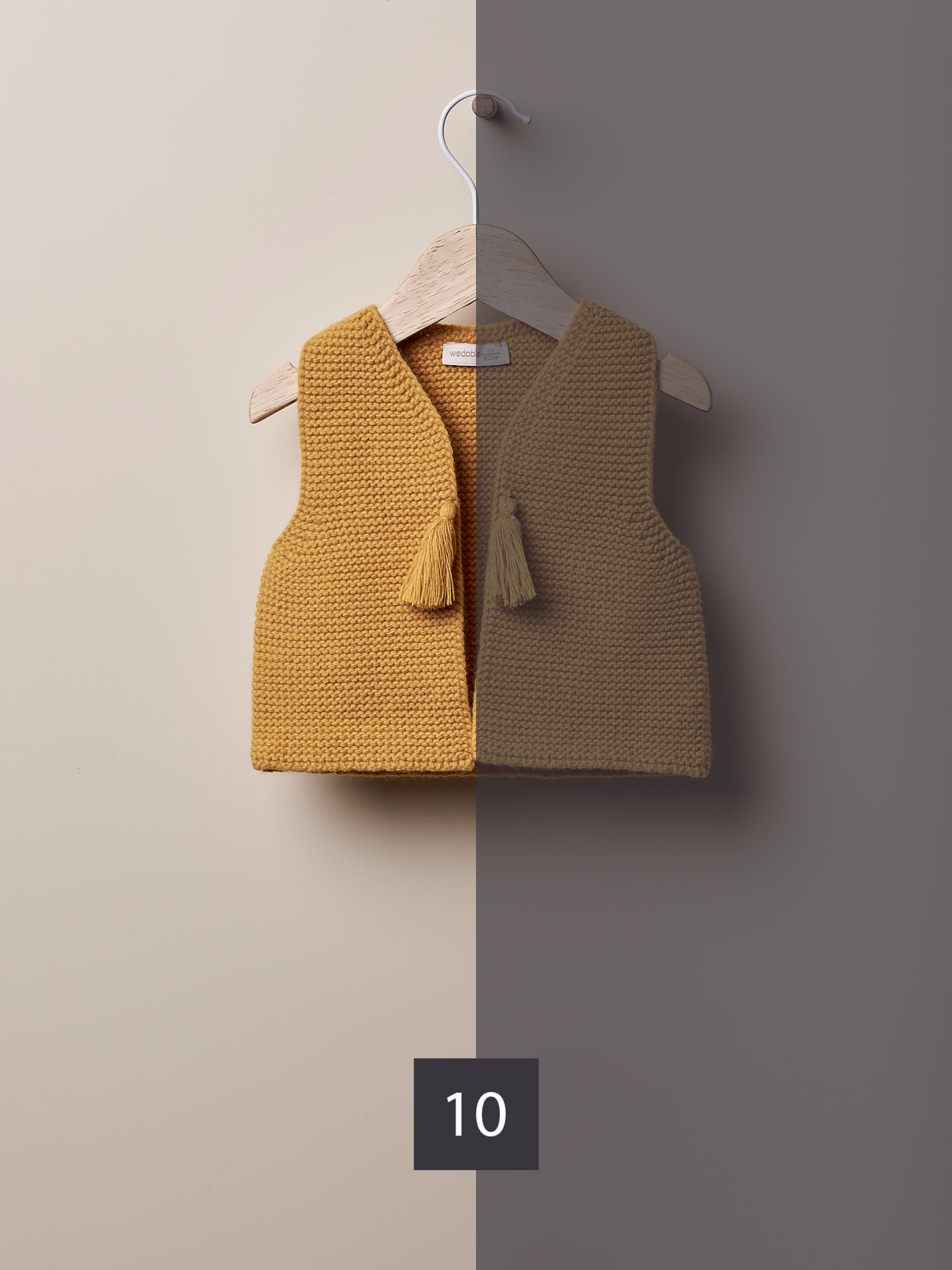 Colete tricotado de lã